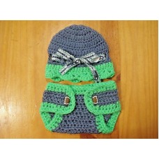 Seattle Seahawks Crochet Newborn Beanie Diaper Cover Set 03 mts  Baby Shower  eb-92844612